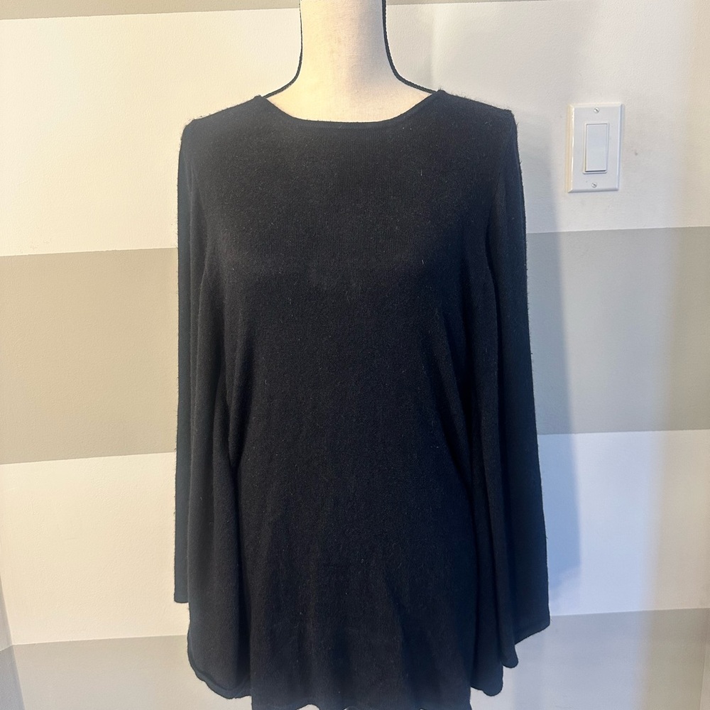 Rachel Pally Draped Open Back Bamboo Sweater with bell swing  sleeves size M